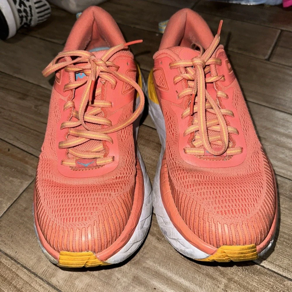 HOKA One One Bondi 7 Womens Orange Sneaker Size 10